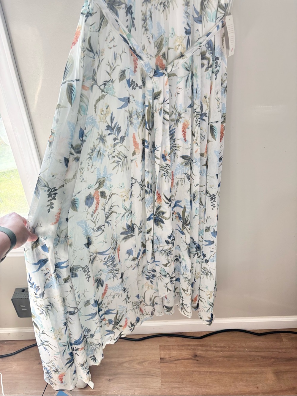 NWT Ivy City Co 1X Floral Maxi Dress Flutter Sleeve Tie Waist Cottagecore - Picture 9 of 12